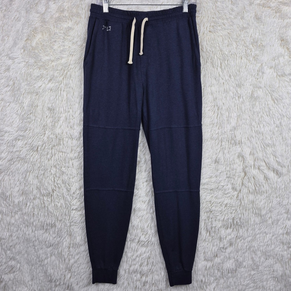 Two Blind Brothers Mens S Navy Blue Bamboo Blend French Terry Joggers Sweatpants